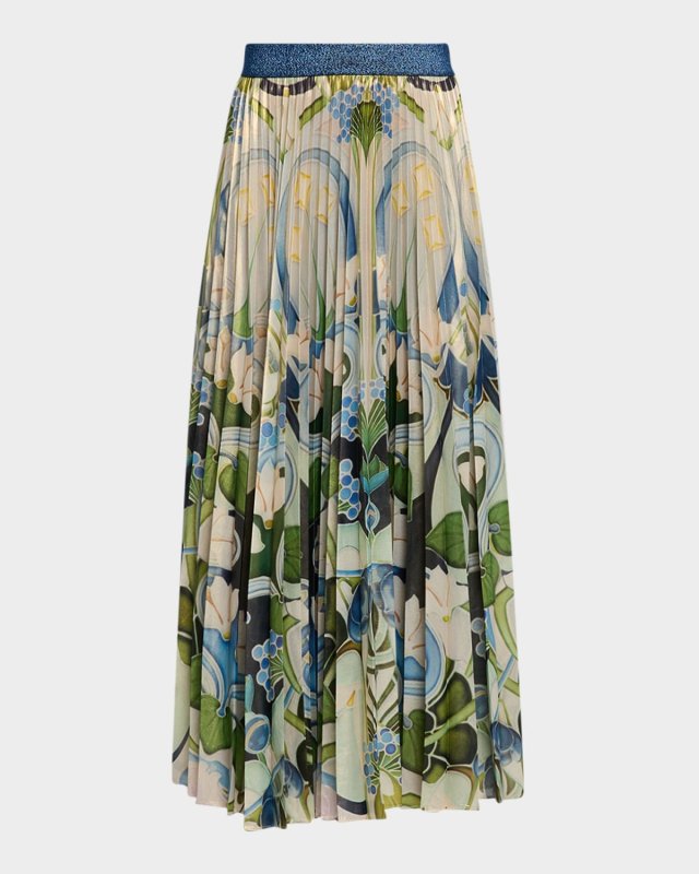 Uni Metallic Pleated Midi Skirt